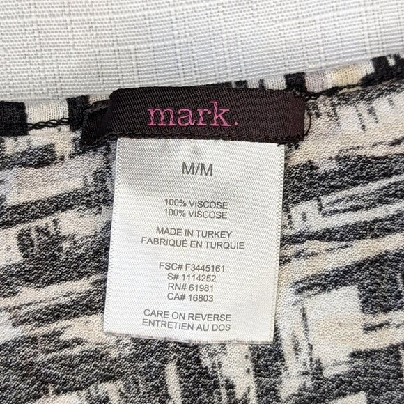 Mark. Women's Abstract‎ Black White Casual Zipper Mini Dress With Pockets - Picture 3 of 8